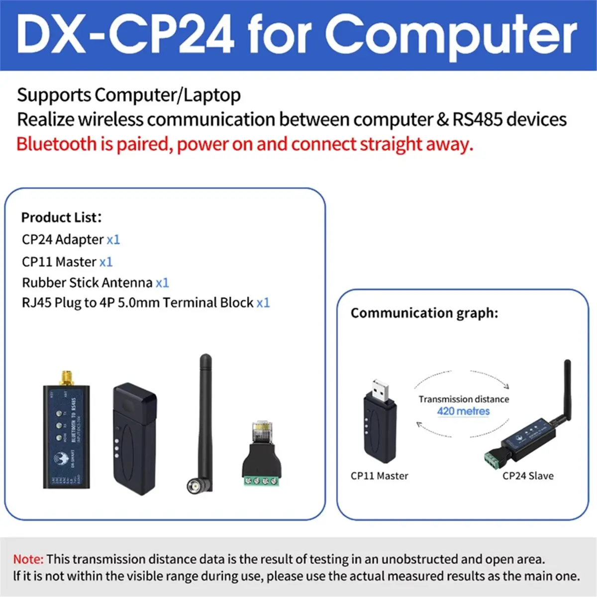 update. DX-CP24 Converter Wired Device to Wireless for PC RS485 to Bluetooth Serial Adapter Industrial Wireless Communication - view 5