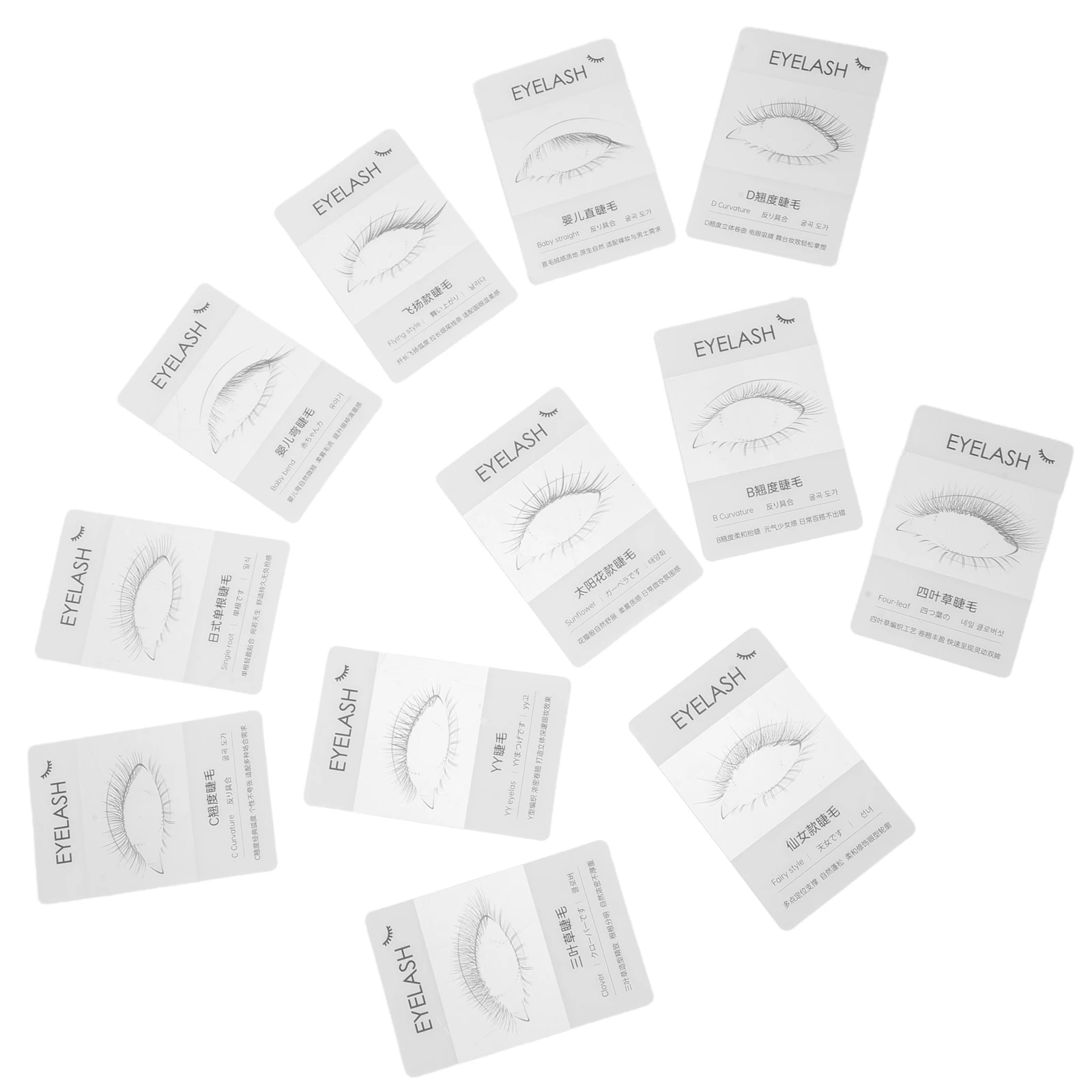 12 قطعة من أداة عرض الرموش المحمولة لعرض حامل العرض المحمول ذو النمط الدقيق للعرض الاحترافي