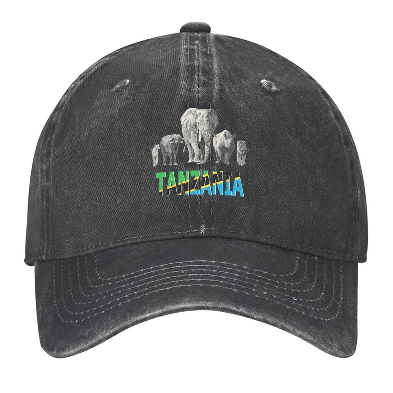 

Africa's Big Five Tanzania Pride Wildlife Baseball Cap designer cap dad hat Golf Hat Beach Outing Men's Baseball Women's