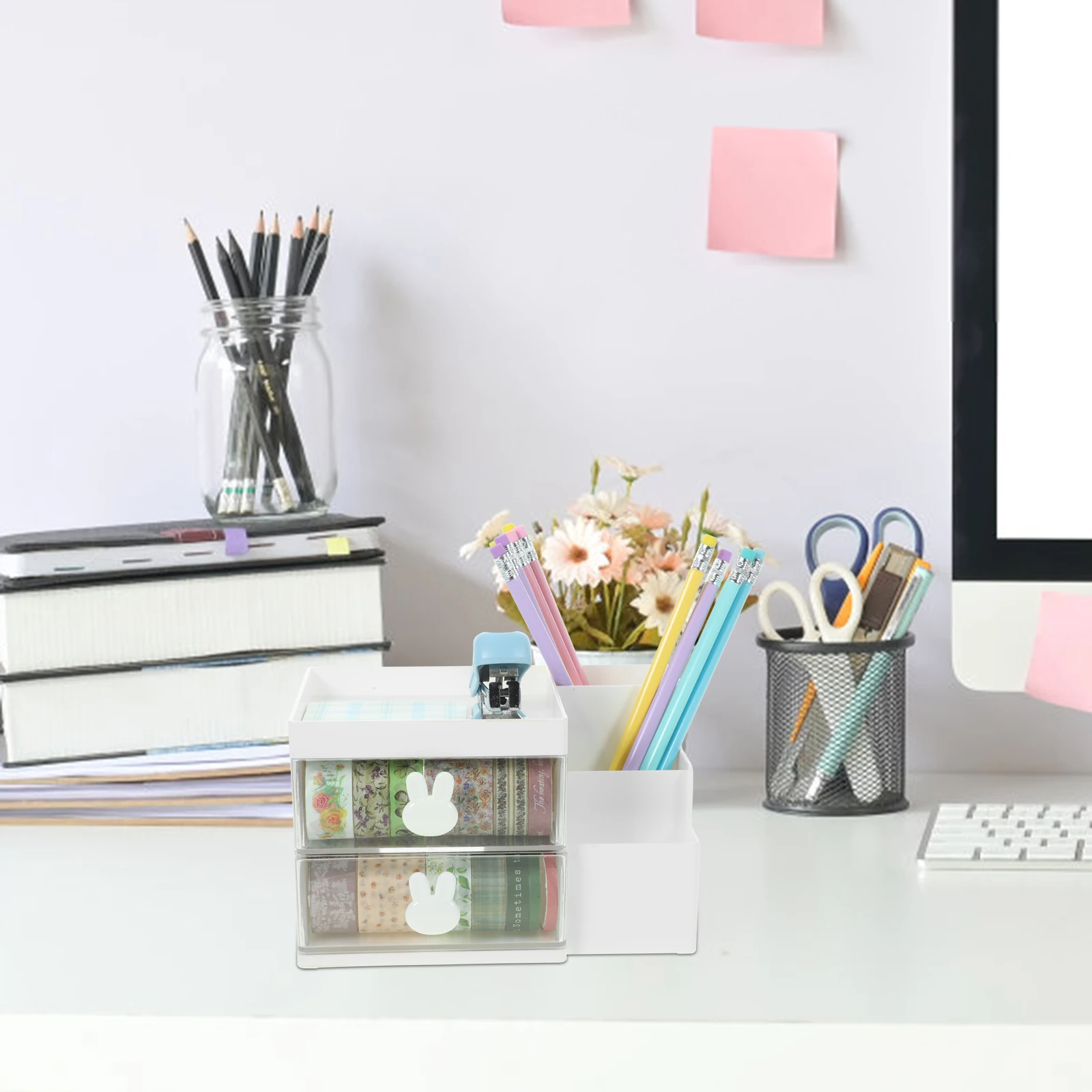 

Drawer Pen Holder Storage Container Desk Organizer with Organizing Office Filing Boxes File for Organizers