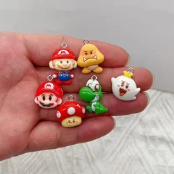 10pcs Cartoon Mushroom Resin Charms for Diy Jewelry Making Cute Earring Necklace Keychain Accessories Pendant Material Findings