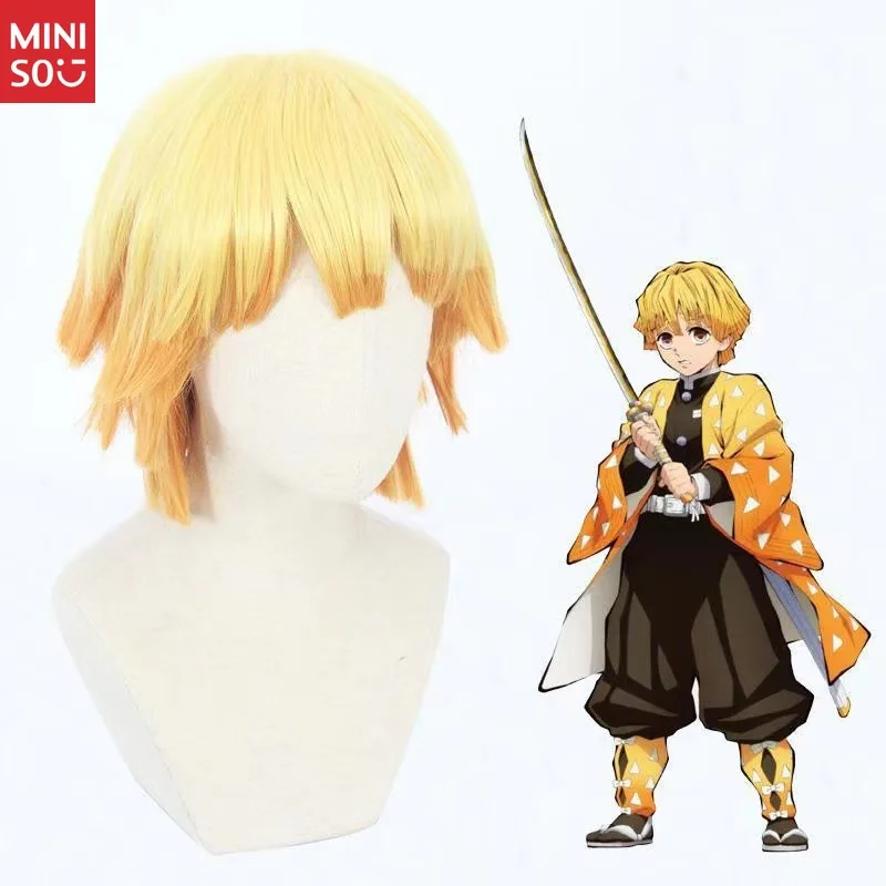 

Парик для косплея Zenitsu Agatsuma, градиентные желтые оранжевые волосы для громского дыхания, образ фехтовальщика