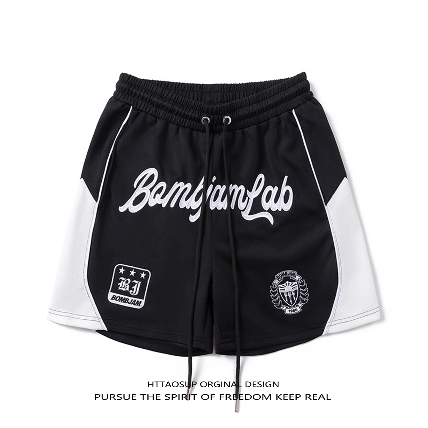 

HTTAOSUP Heavyweight High Density Net Eye Basketball Shorts Men's Outdoor Wear Breathable Fitness Training Casual Pants