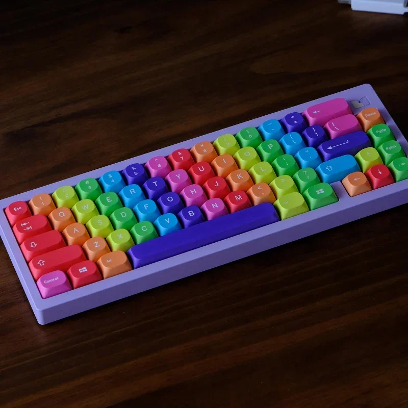 GMK Rainbow Keycaps Custom PBT MA Profile Keycap Cute Multiple Colors Anime Point Key Cap sublimation for Mechanical Keyboard