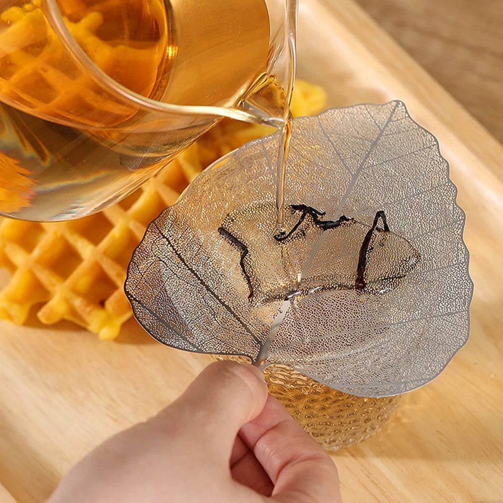 

4Pcs Decorative Leaf Shaped Tea Strainer Stainless Steel Infuser for Tea Lovers and Daily Use Cup Strainer Teapot Infuser Insert