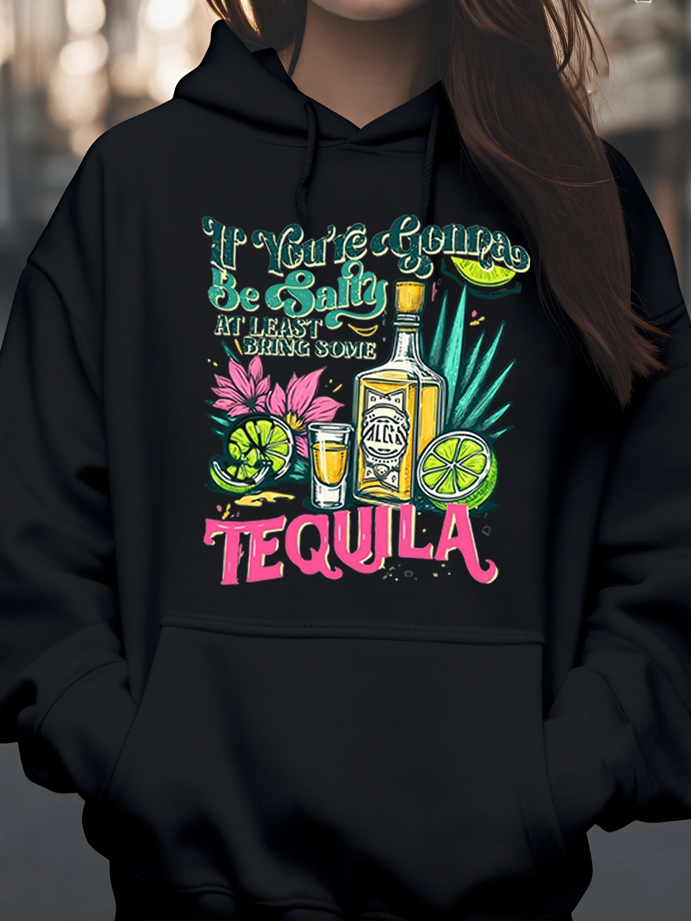 

Толстовка с капюшоном Tequila Party Design для женщин, летняя повседневная одежда, пляжный наряд