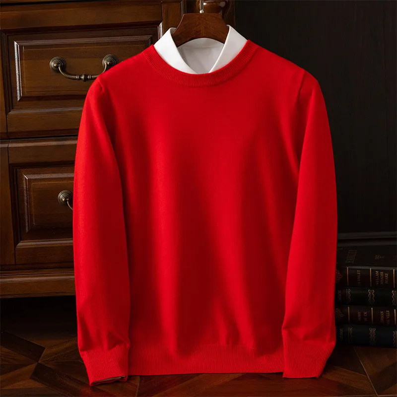 Maglione di lana Super uomo Pullover autunno inverno caldo classico scollo a v maglione maschile Jersey Hombre Pull Homme maglione Base in Cashmere 4XL