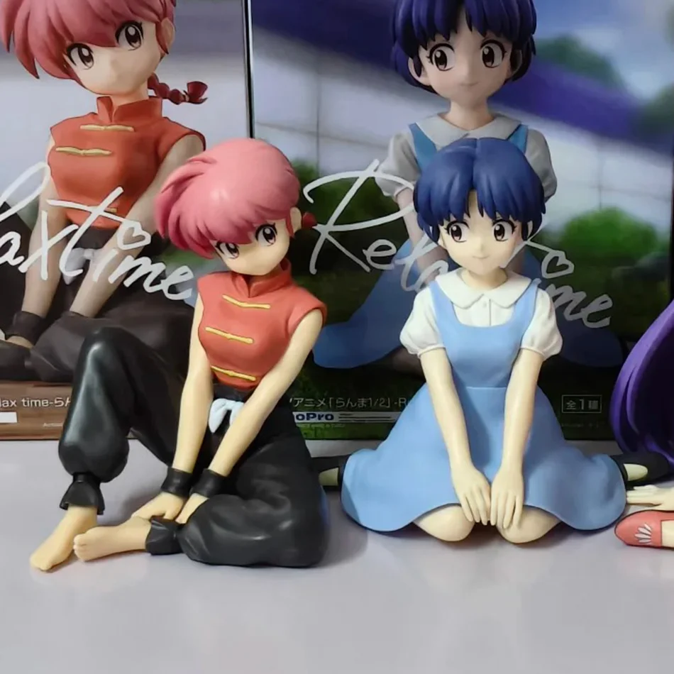 Original BANDAINAMCO BANPRESTO Ranma 1/2 tiempo de relajación champú Tendou Akane Ranma figura de PVC modelo coleccionista estatuilla de juguete