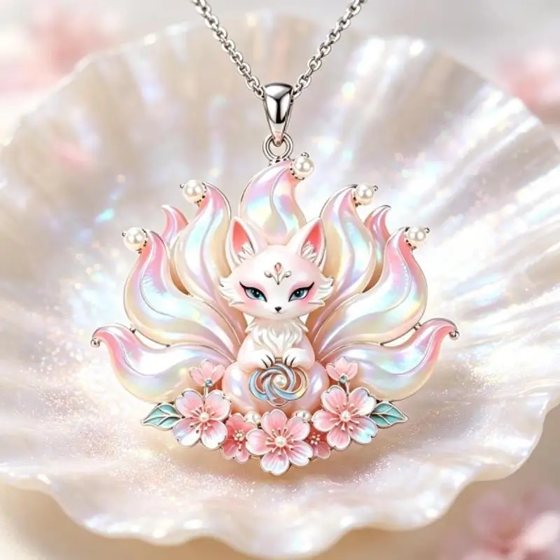 1 Stück Retro Mondfuchs Anhänger Halskette Dünne Kabelkette Eleganter Chinesischer Stil Hanfu Accessoires Schmuck Geschenk – Detail 4
