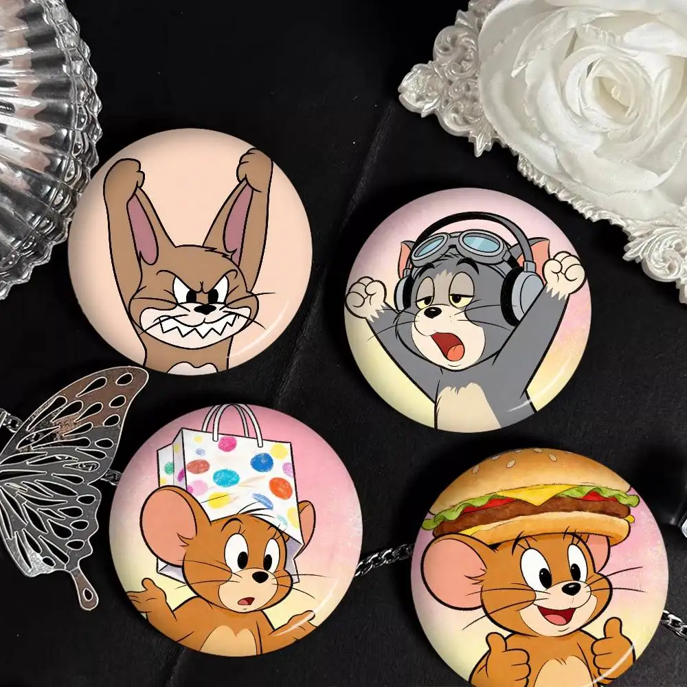 Funny Cartoon J-Jerrys T-Toms 58mm Handmade Brooch Cartoon Cosplay Badge on Backpack Jewelry Accessories Gifts