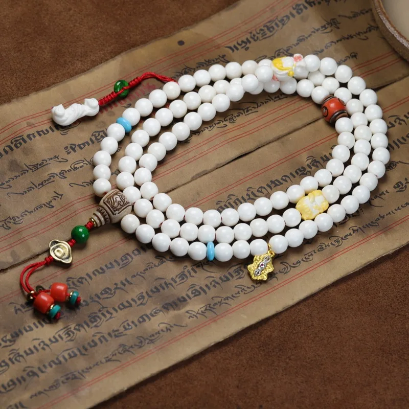 Natural bracelet antler DIY Buddhist prayer beads necklace handheld