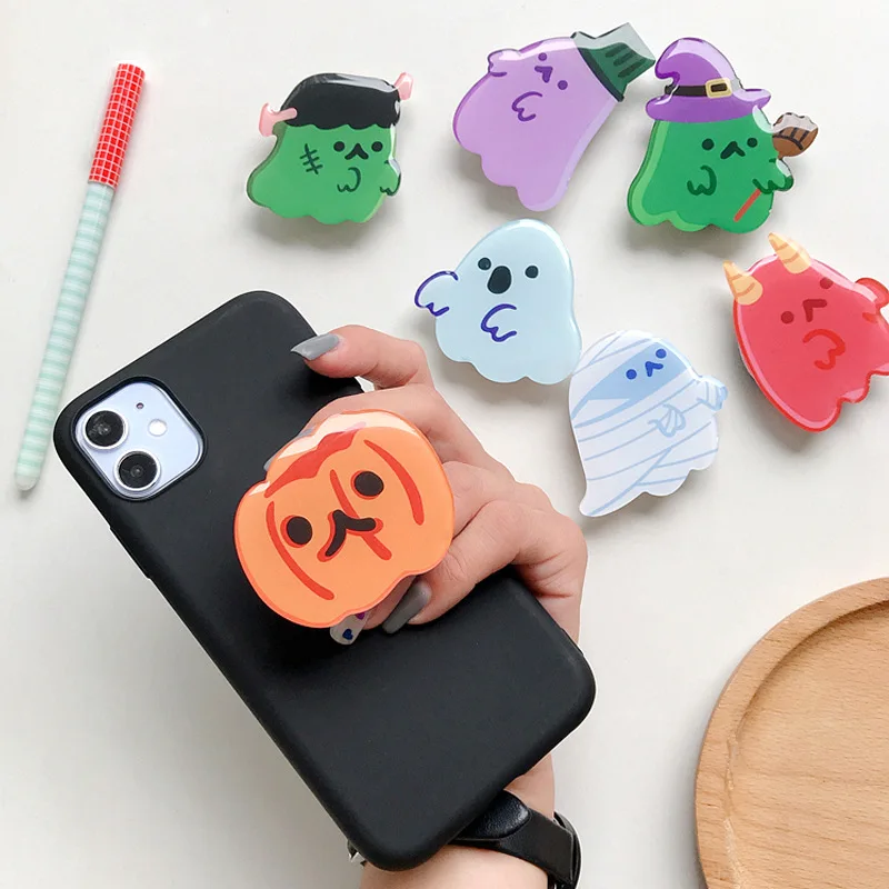 Cute Cartoon Phone Ring Ghost Cell Phone Airbag Stand Lazy Desktop Telescopic Support Stand Cell Phone Accessories Pop Sockets