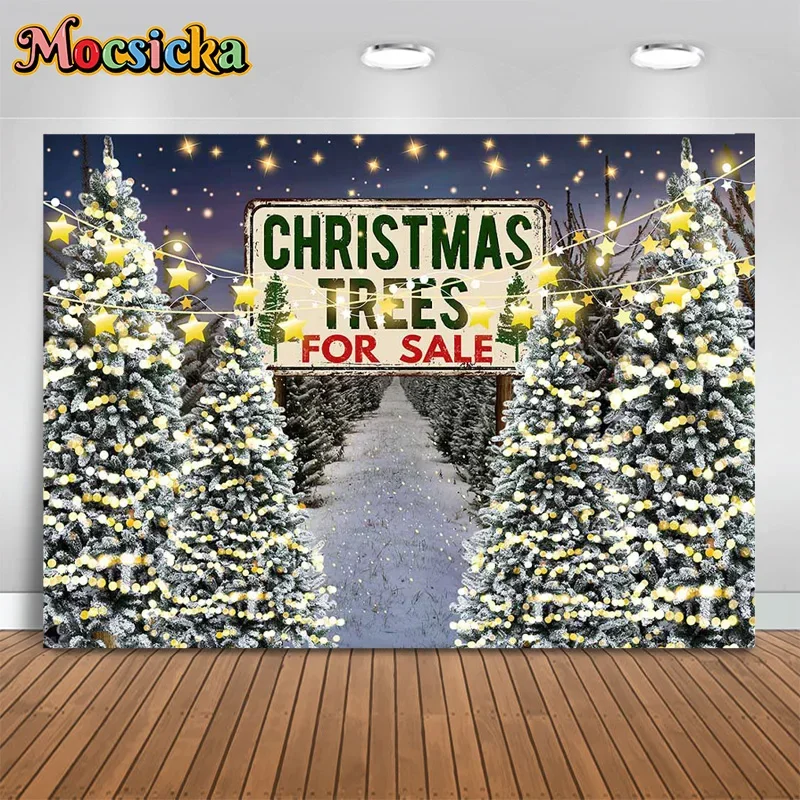 

Mocsicka Winter Photography Background Cherish Tmas Trees For Sale Snowy Woods Background Christmas Party Cake Smash Banner