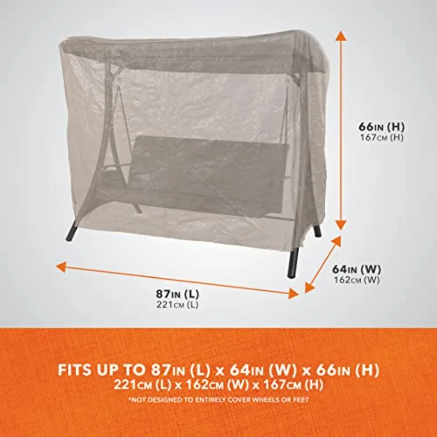 Patio Swing Cover - Outdoor Furniture Protection Perfect for Patio, Deck, and Porch - Works for Single-, Double-, and Triple-Se