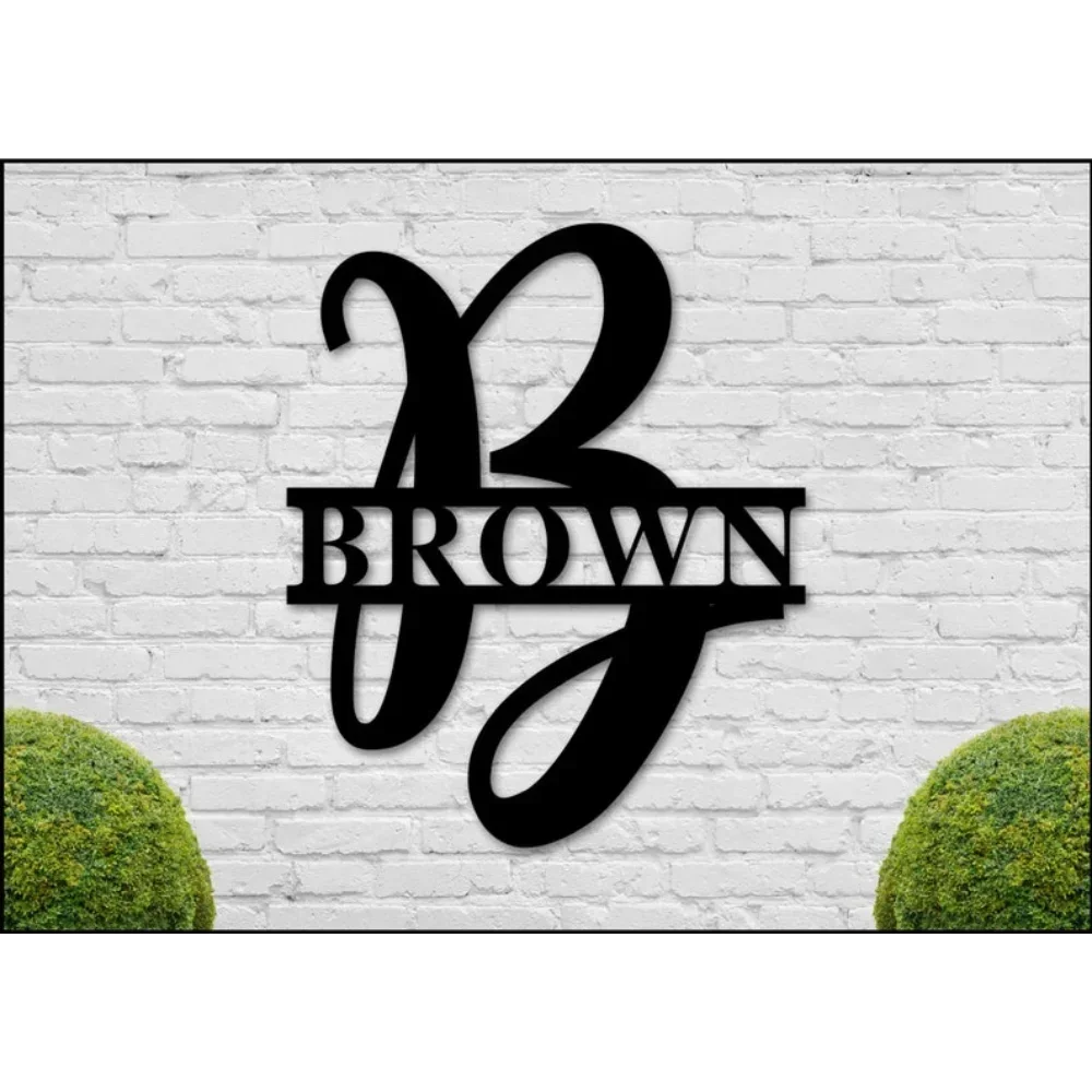 Print On Demand-gepersonaliseerde familienaam metalen monogram teken als gepersonaliseerde metalen wanddecoratie Housewarming Gift Een metalen monogram