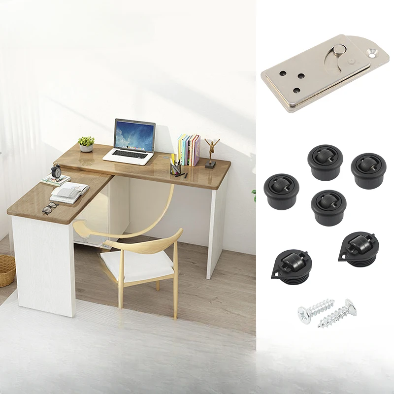 Minimalist small whirlwind desk, office desk hardware accessories, 90 degree rotating folding tabletop furniture connectors