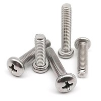 10/20/50pcs Cross Phillips Round Pan Head Screw Bolt GB818 M1.6 M2 M2.5 M3 M4 M5 M6 M8  A2-70 304 Stainless Steel High Quality