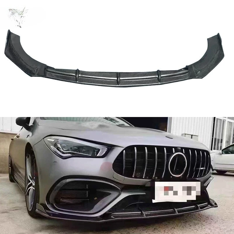 

Подходит для Mercedes-Benz CLA Class W118, передняя губа из углеродного волокна, модифицированная передняя лопата FD, передний бампер, диффузор для подбородка