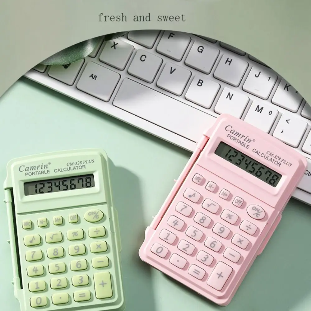 8 Digits Mini Flip Calculator Lightweight Small Mini Scientific Calculator Candy Color Smart Stay Learning Tools