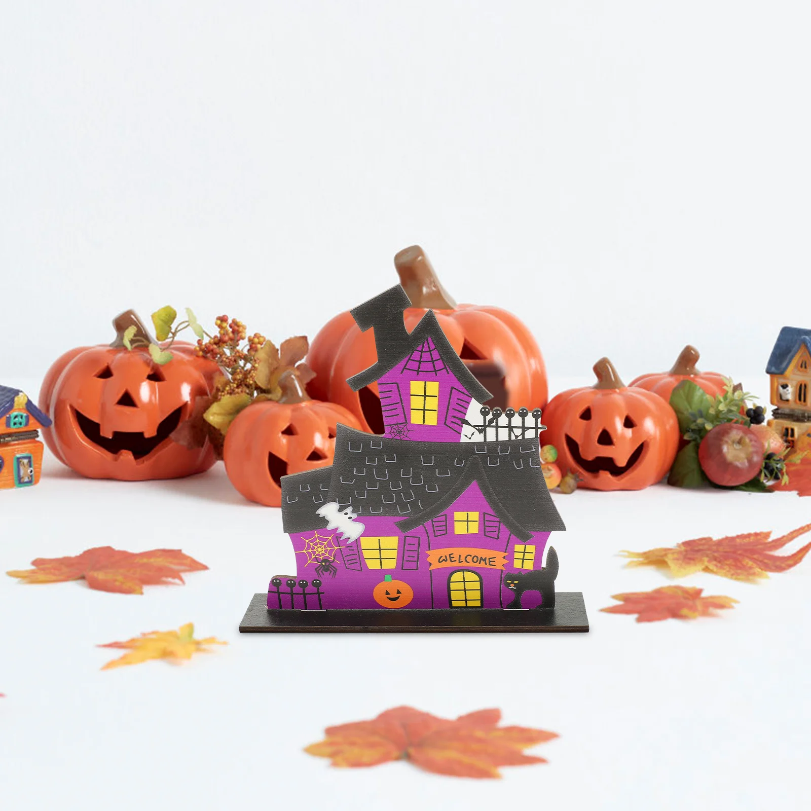 Wooden Table Centerpiece Halloween Party Decorations Dining Signs Festive Desktop naments Handmade Details Holiday Props