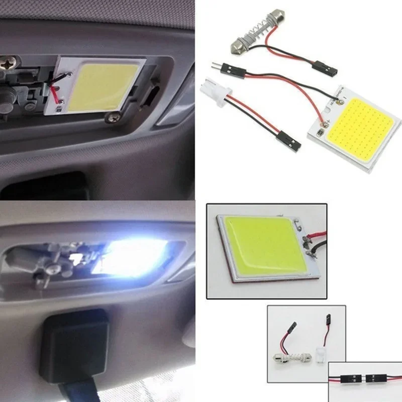 White Blue T10 Cob 16/24/36/48 SMD Car Led Vehicle Panel Lamps Auto Interior Reading Lamp Bulb Light Dome Festoon BA9S DC 12V Am