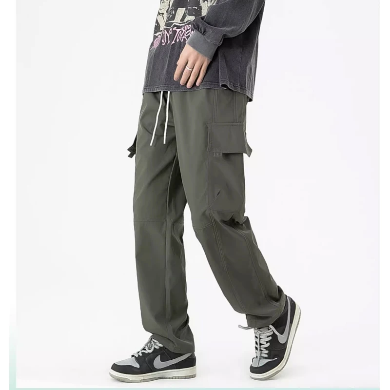 Outdoor casual work pants new pure cotton middle-aged plus size summer loose and wear-resistant work pants for men