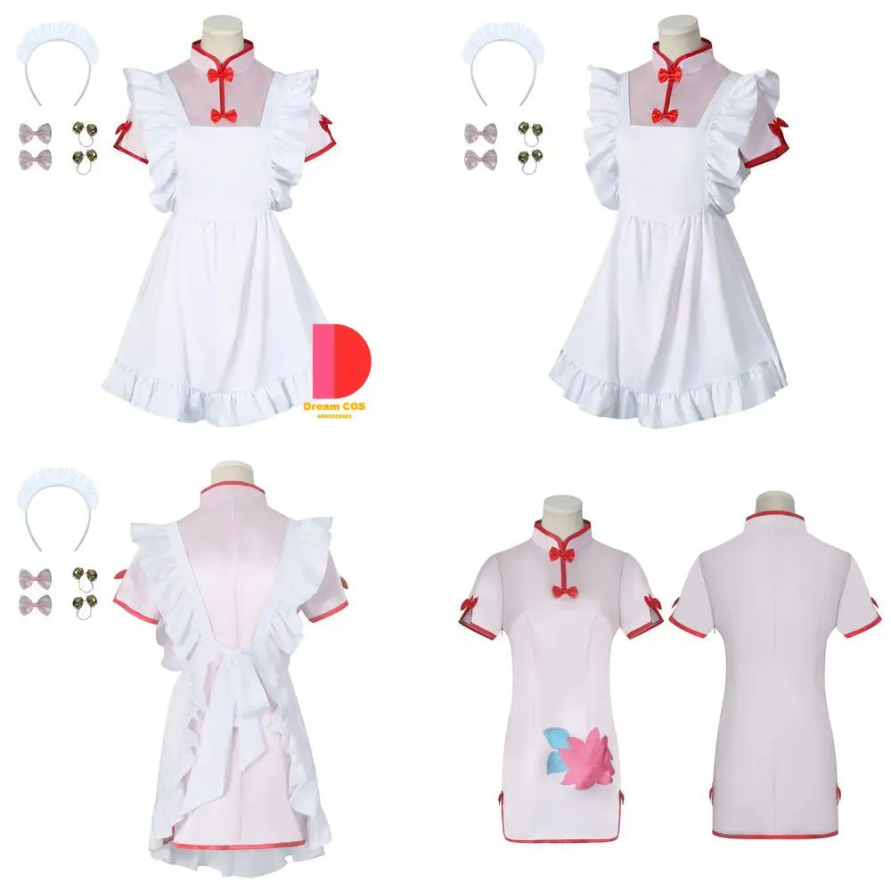 

Anime Ranma ½ Cosplay Costume Shampoo Cute Pink Qipao Dress for Women Wig Included Role Play Outfit Comic Con Halloween Party