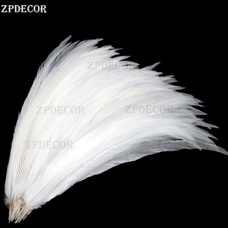 ZPDECOR Silver Pheasant Feathers Natural Feathers 100 pieces per package for Crafts DIY Art Supplies