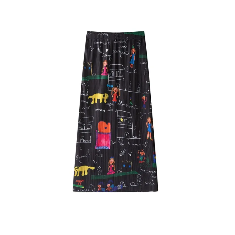 Miyake Pleated Original Print Pleated A-Line Skirt 2026 Summer New Style Elegant Versatile Slimming Fashion Mid-Length Skirt