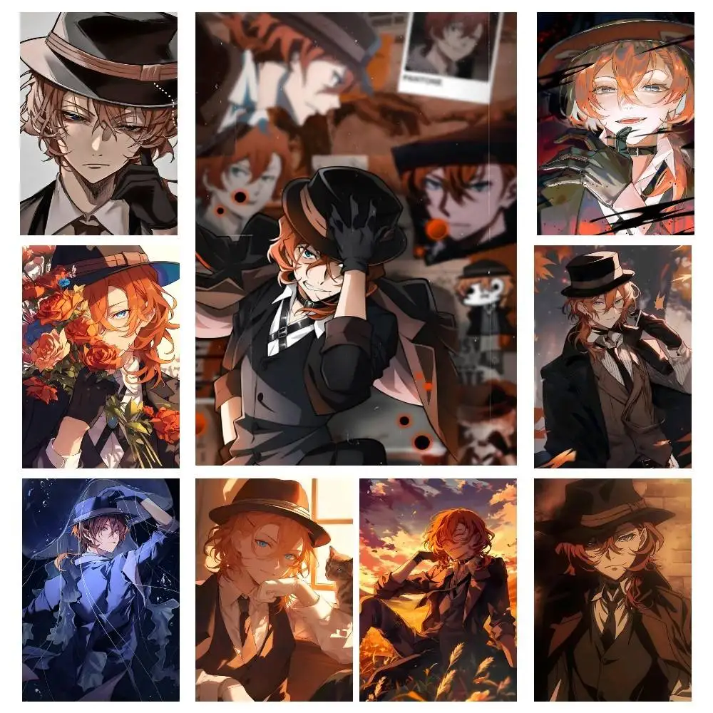 Anime B-Bungo Stray D-Dogs N-Nakahara Chuuya Posters High Quality Self-adhesive Wall Art Decorations Color Prints Sticky
