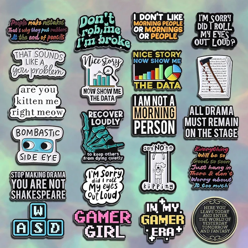 Humor Adult Proverb Collection Enamel Pins All Drama Must Remain On The Stage Brooch Lapel Badge Funny Jewelry Gift for Friends