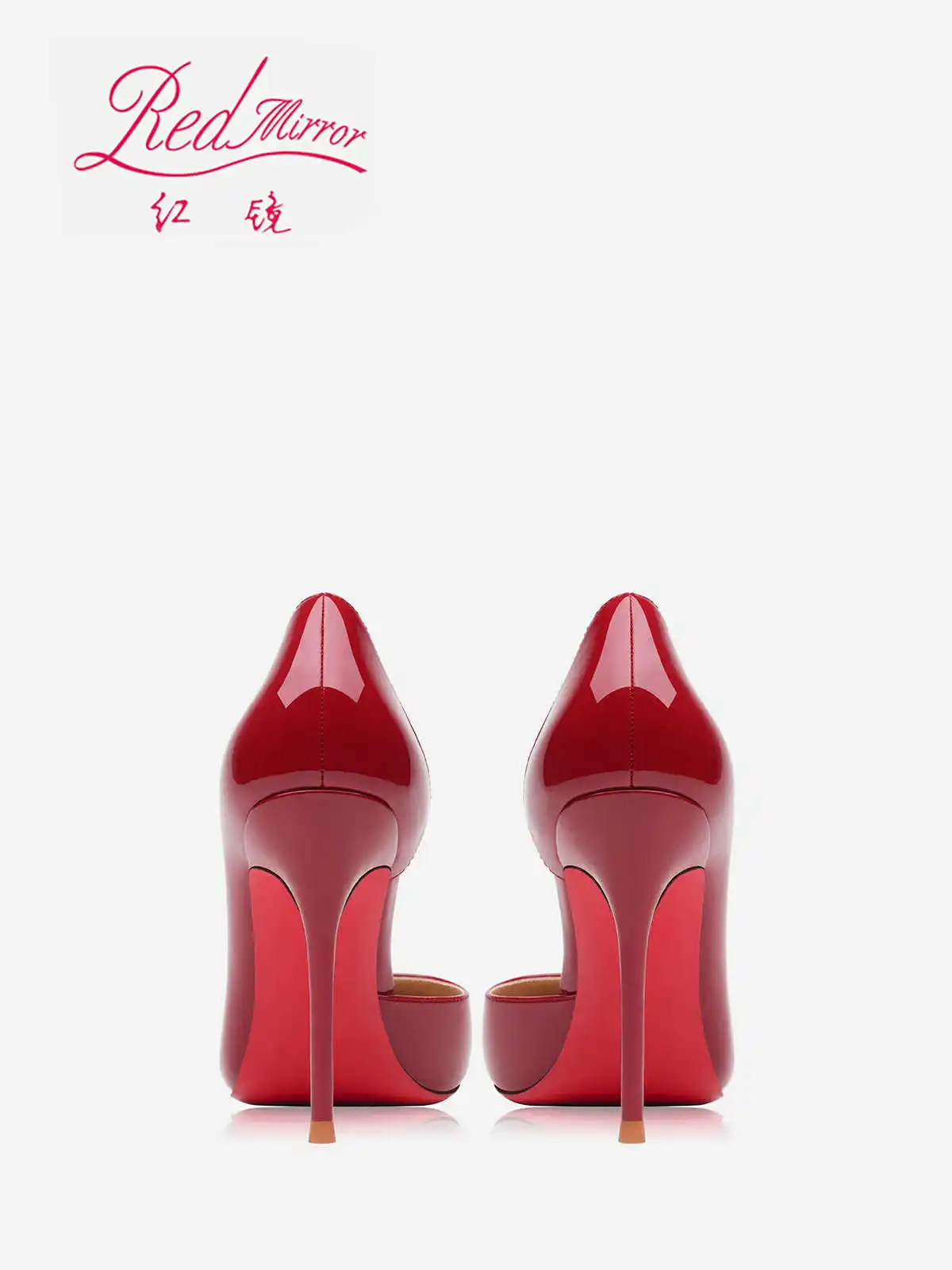 Elegant heeled shoes woman luxury Brand Women heels shoes woman 2024 trend Red Shiny Bottoms High Heels Pointed Toe Pumps Leathe