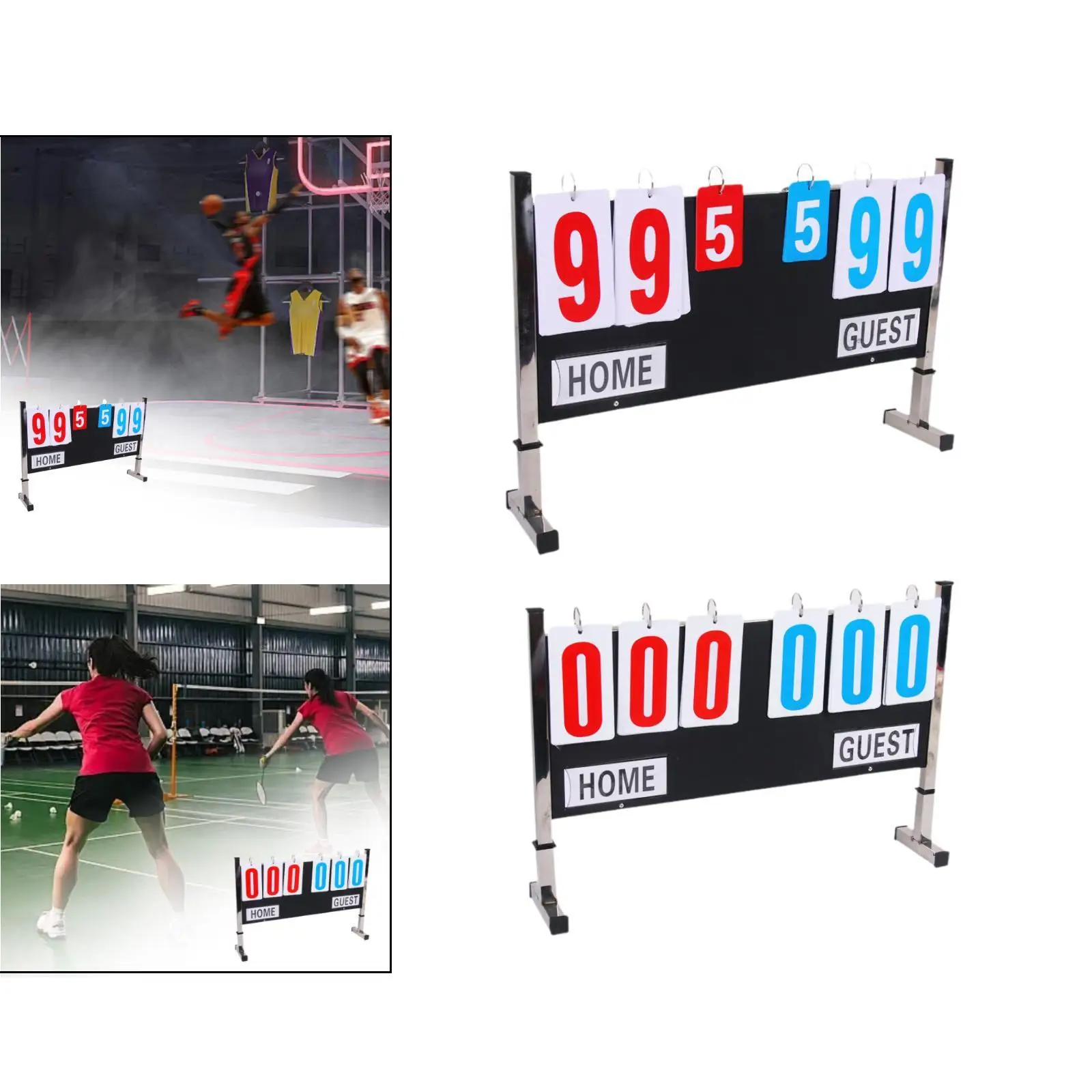 

Multi Sports Scoreboard Versatile Tabletop Score Flipper Score Counter for Tennis Ball Basketball Team Games Volleyball Baseball