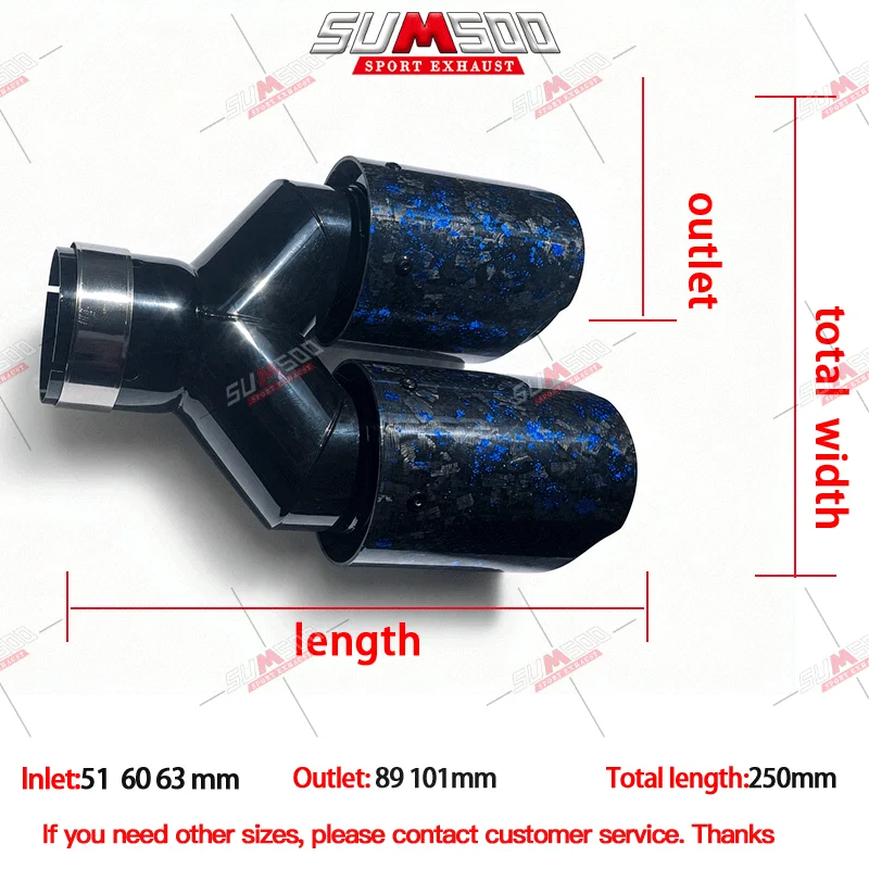 1 PC High Quality blue Foil Carbon Fiber Exhaust System Tip Car Accessories For Universal Auto Modified Mufflers Nozzle