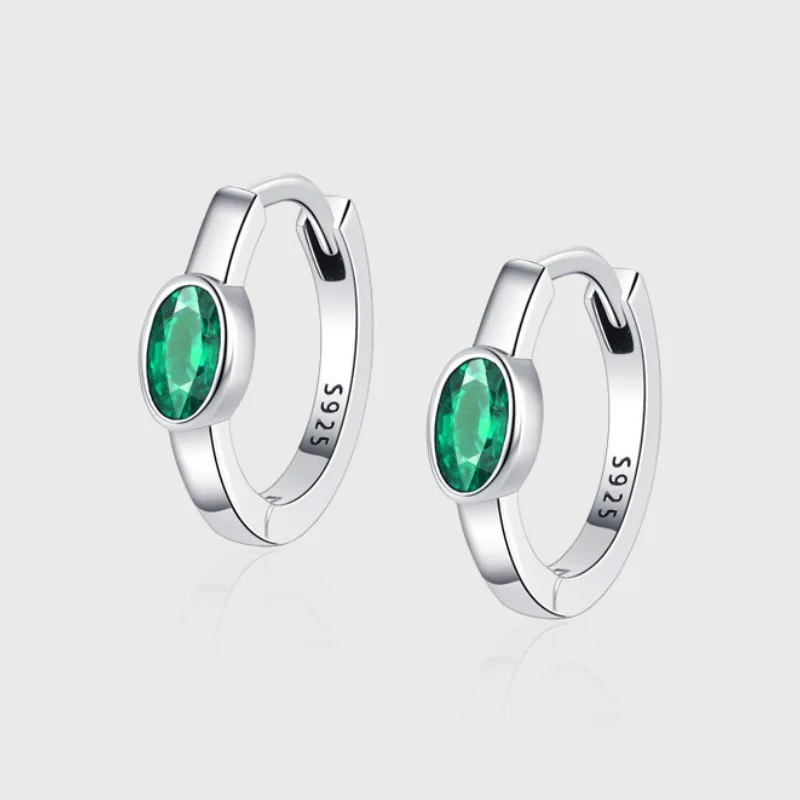 

Минималистичные изумрудные серьги из чистого серебра S925, изысканные и состаренные в стиле ретро, универсальные серьги-гвоздики из зеленого циркония. Изношенные украшения