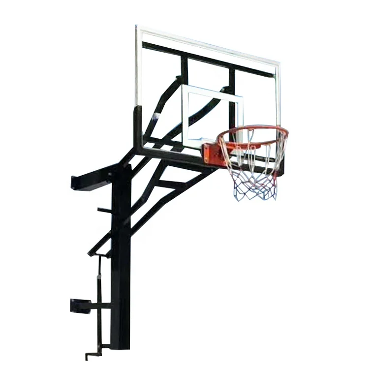Manual Height Adjustable Wall Mounted Basketball Hoop System Backboard and Rimpromote sales