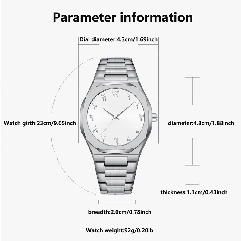 PINTIME Men Quartz Watch With Arabic Numeral Scale Dial Fashion And Trendy Business Style Men Waterproof Quartz Watch ﻿