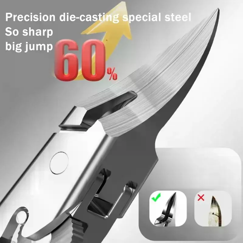 1PC Super Slanted Fine Nail Clippers for Thick Nail Anti Splash Strong Sharp Blades Suitable for Home and Salon Professional Use