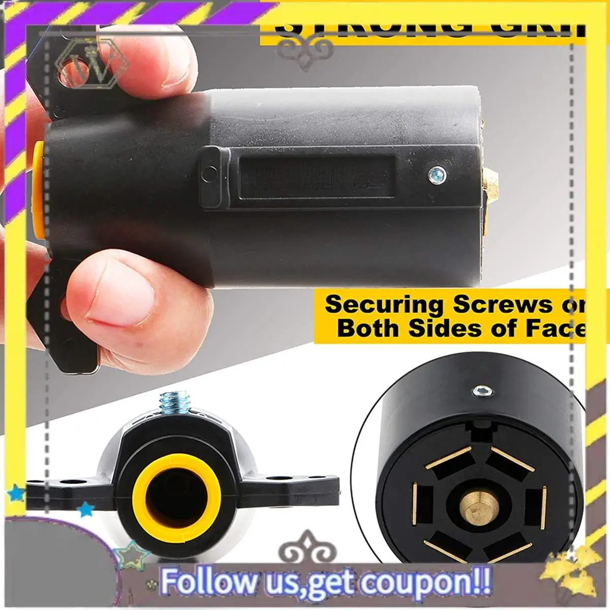 

ABXV-7-контактный 7-контактный круглый разъем в стиле RV с плоским лезвием для прицепа, сменный конец жгута проводов, разъем «папа», фаркоп