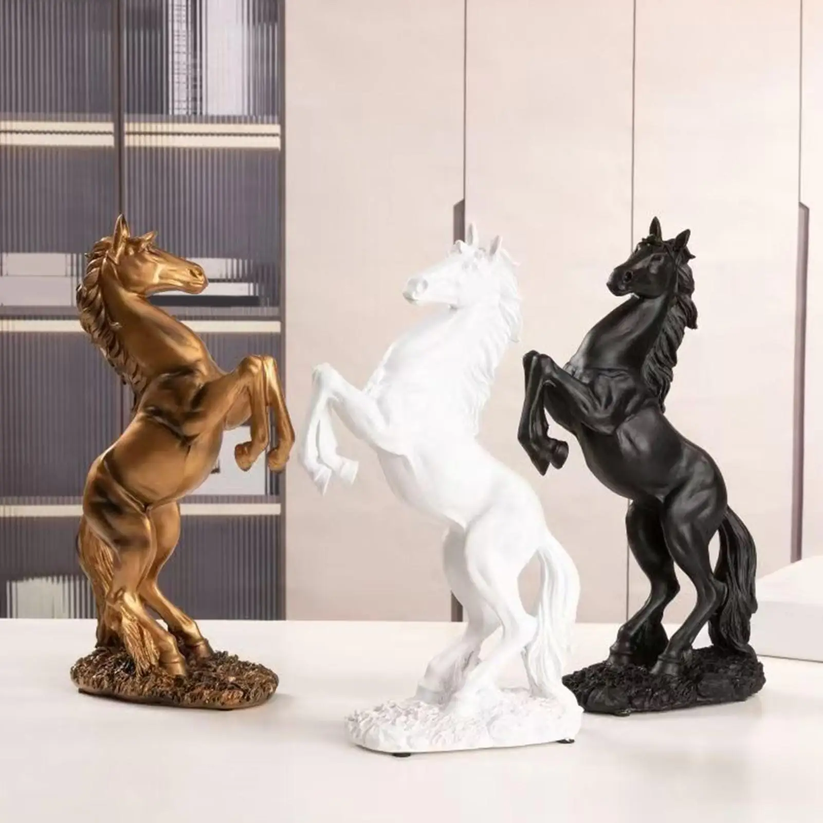 Horse Statues Home Decor Aesthetic Victory Resin Table Figurines Horse Figurines For Bedroom Office Desk Fireplace Shelf Home
