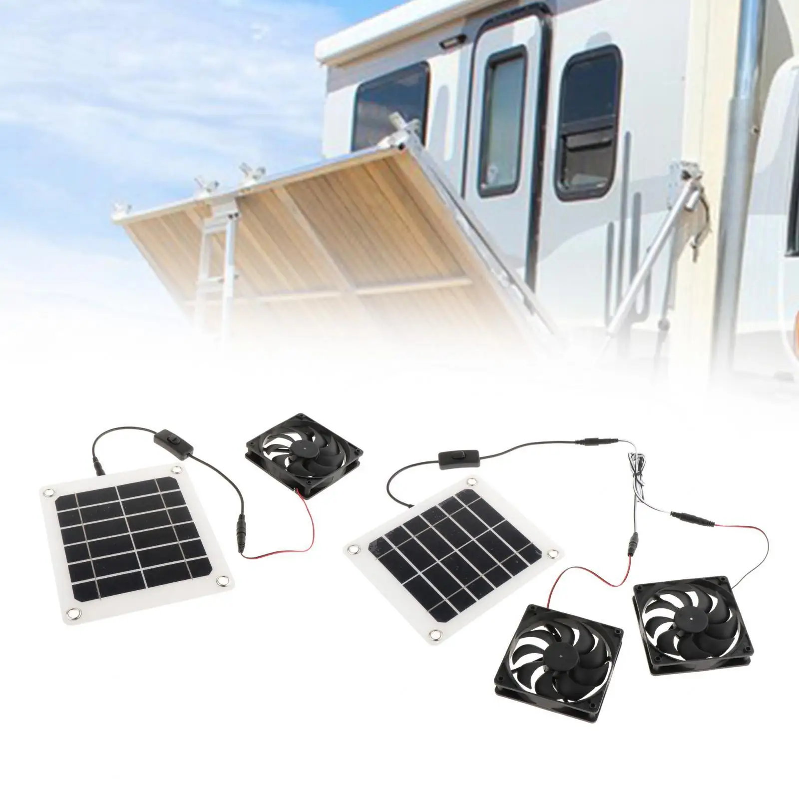 Solar Panel Fan Solar Powered Exhaust Fan for Pet House Shed Chicken Coop