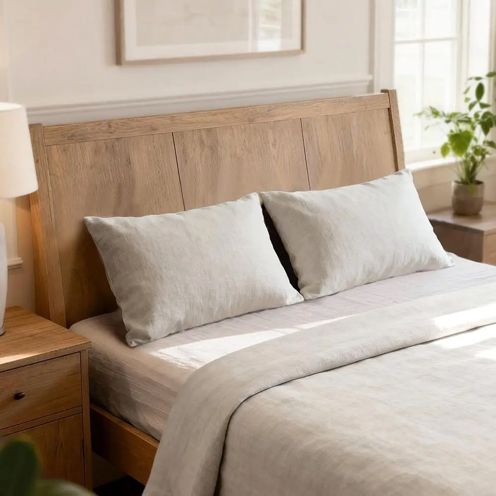 

Наволочки из 100% льна 20 x 36 дюймов — наволочка из натурального потертого льна — комплект из 2 наволочек «Дышащее постельное белье», всесезонные