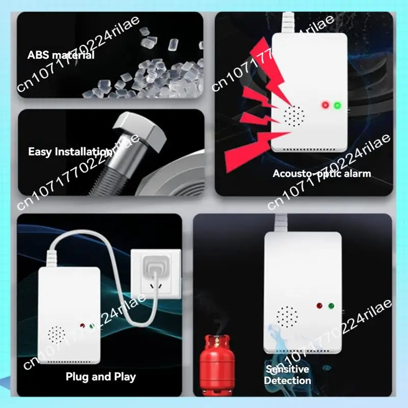 Detector de fugas de Gas A17Z, advertencia de fugas de propano y metano Combustible, enchufe europeo, Sensor de alarma de Gas Combustible para seguridad del hogar