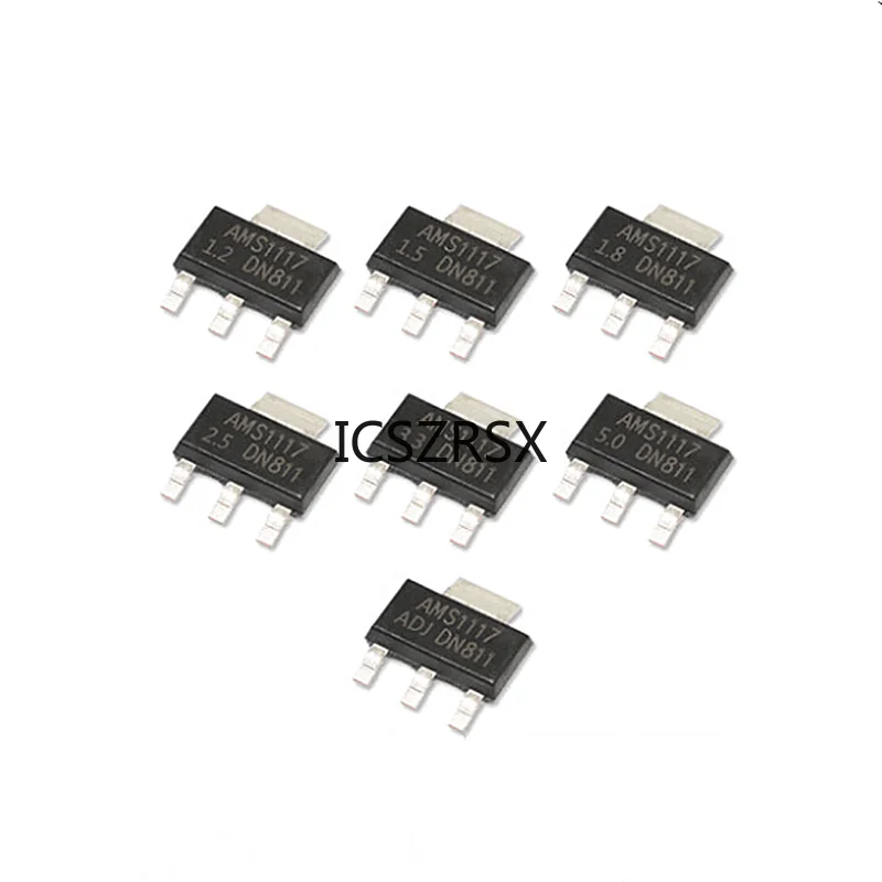 70PCS/LOT AMS1117 Voltage Regulator Kit 1.2V/1.5V/1.8V/2.5V/3.3V/5.0V/ADJ 1117 7 Values Each 10PCS