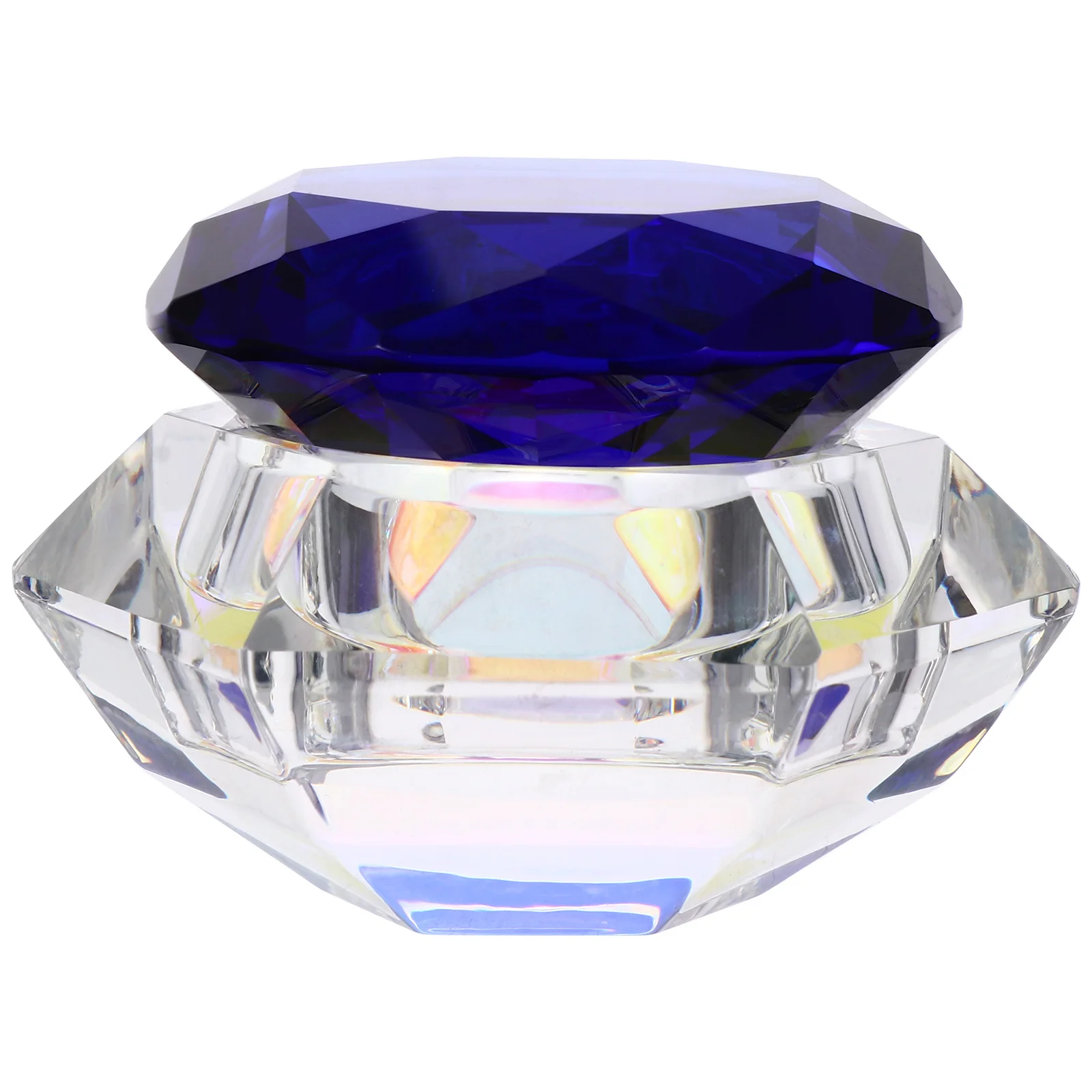 

Crystal Glass Jar Diamond Shape Leak-Proof Lid Nail Polish Cosmetics Bottle Easy Filling Dispensing Stylish Portable