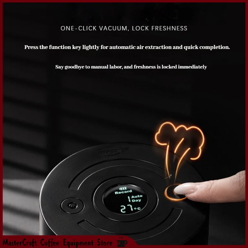 Ikape Electric Vacuum Coffee Bean Storage Can Digital Display Airtight Sealed Jar For Tea Nuts Fresh Keeping Kitchen Use