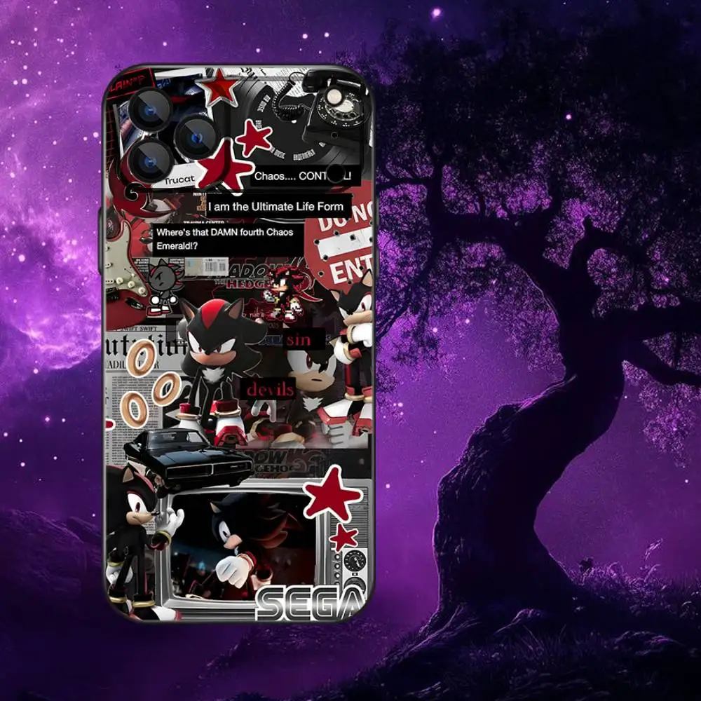 Shadow The H-Hedgehog  Phone Case For iPhone 17,16,15,14,13,12,Pro,Max,Plus,E,SE4,Air,Mini Black Soft Box