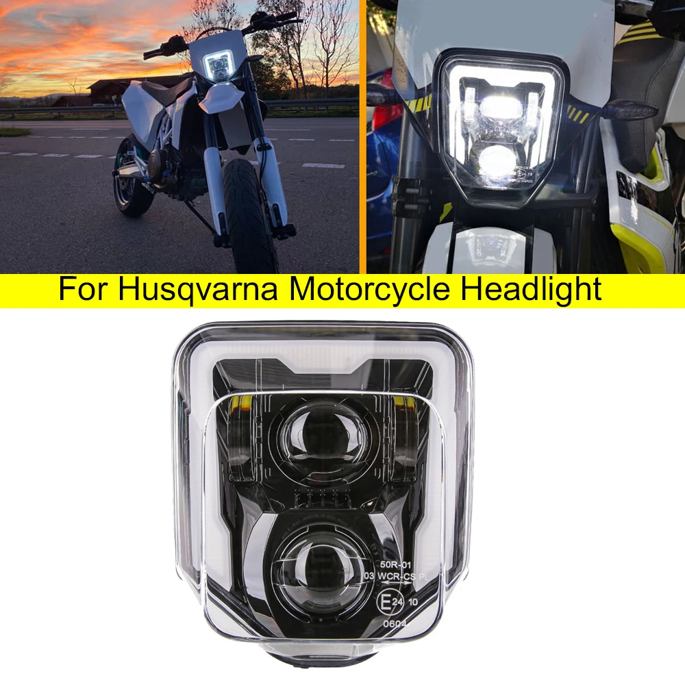 

Головка мотоцикла для Husqvarna 125 250 300 501 701 Supermoto 250i 300i FE250 FE350 FE450, внедорожный велосипед, эндуро, искусственная фара