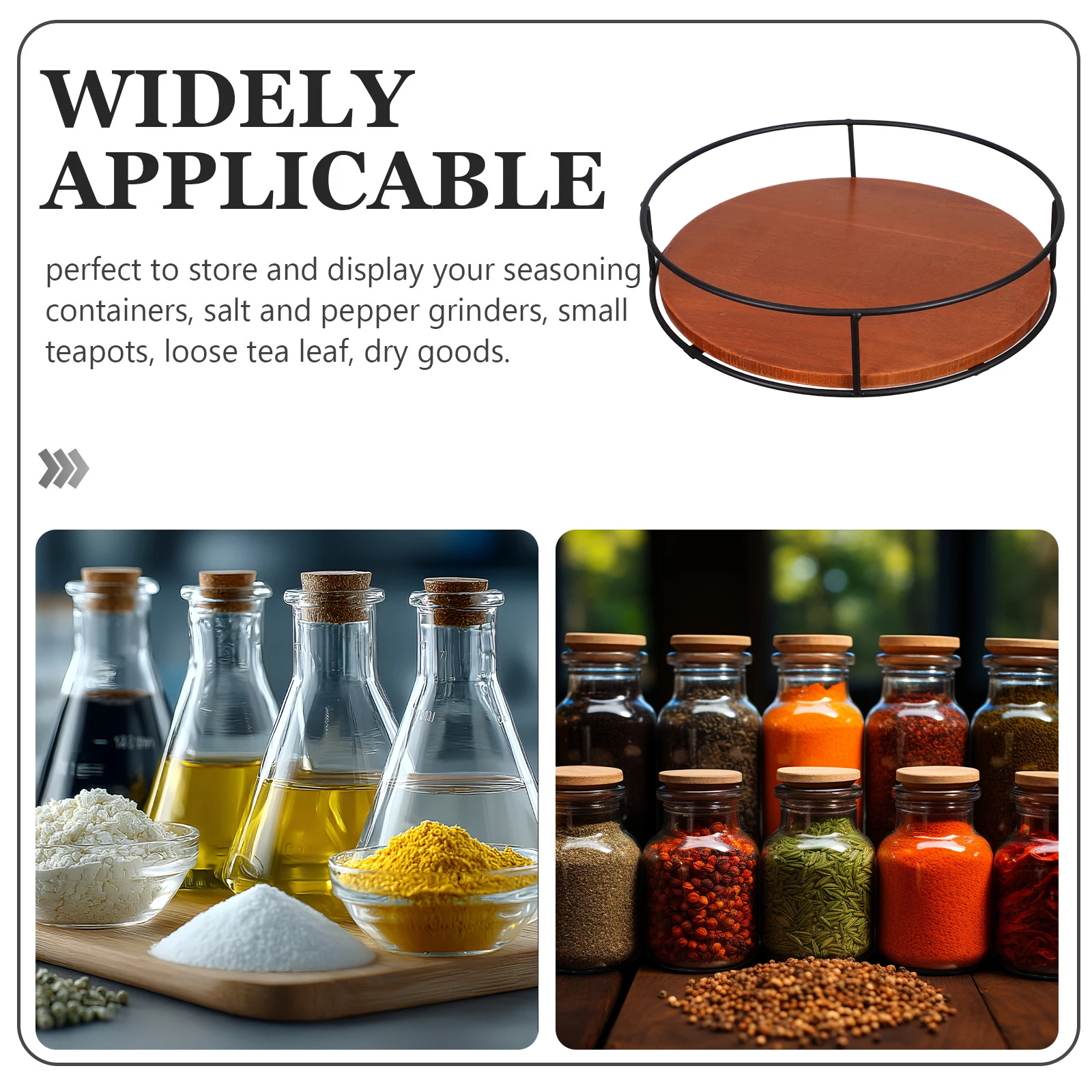 

9 Rotating Spice Rack Organizer Turntable Seasoning Holder Kitchen Countertop Non-Skid Condiment Makeup Storage Rack