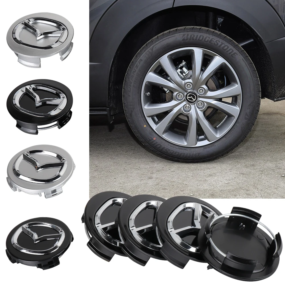 56mm 3D Car Wheel Center Caps Tyre Rim Hub Badge Stickers for Mazda 3 Bk 6 Gh CX-5 CX30 MX-5 2 5 CX-3 GJ GL CX-8 MS RX-8 626